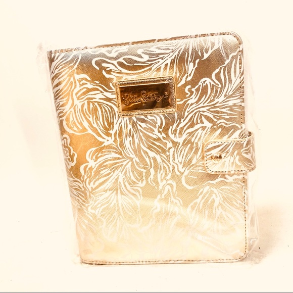 Lilly Pulitzer Agenda Cover NWT Palms Gold - Picture 10 of 11